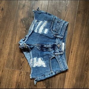 PacSun high rise denim shorts